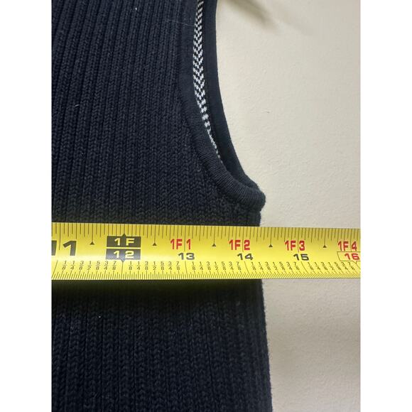 NWOT Lauren Ralph Lauren Black White Herringbone Size Medium Fall Vest Layering - Picture 9 of 11